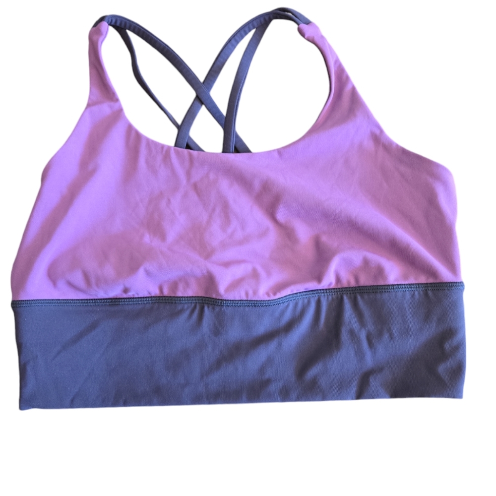 Lululemon 2 tone purple long line energy bra size 10.
